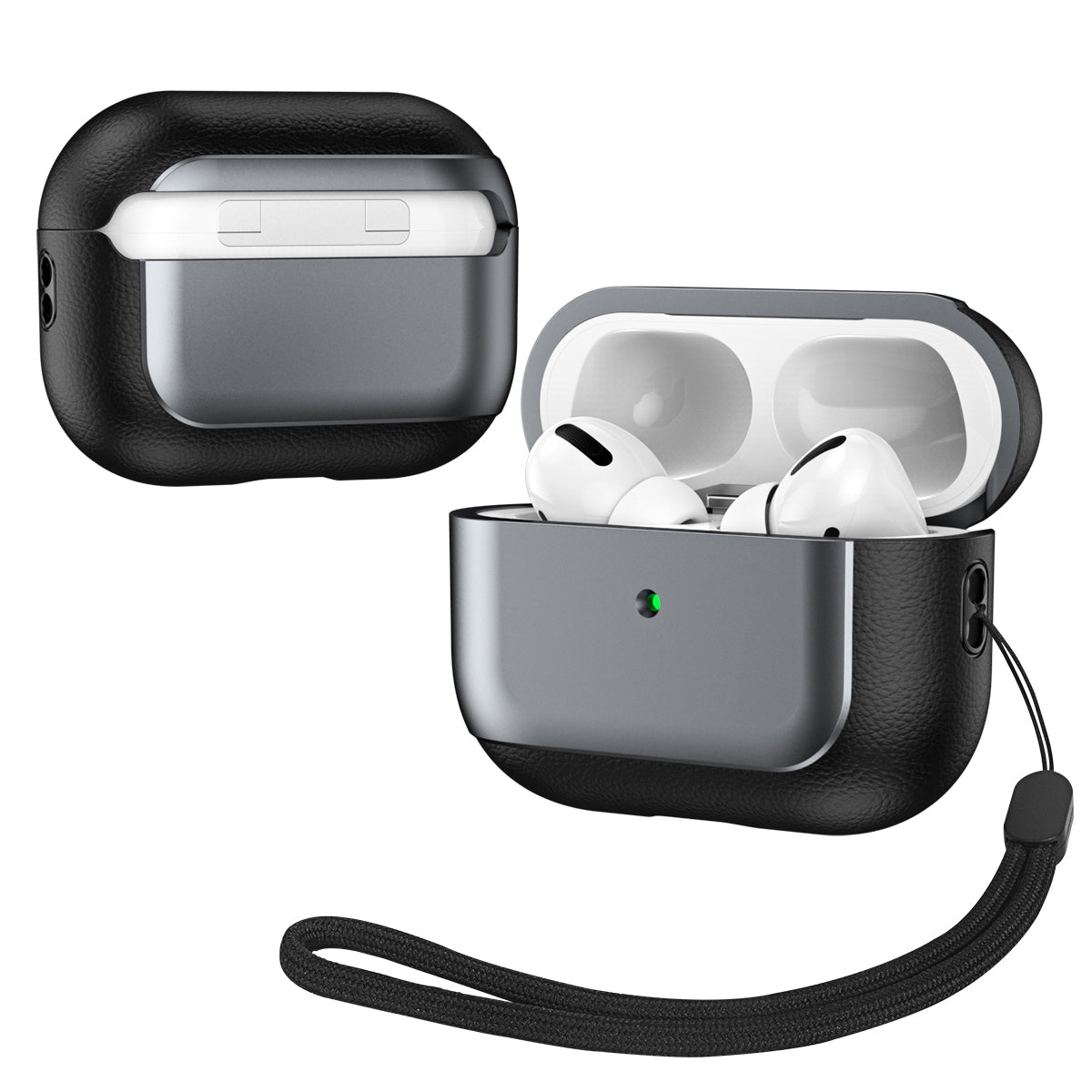 For Apple AirPods Pro Earphone Case Electroplating Protective Cover with Lanyard For Apple AirPods Pro Earphone Case Electroplating Protective Cover with Lanyard